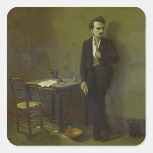 Henri Rochefort i Mazas-fängelset, 1871 Fyrkantigt Klistermärke