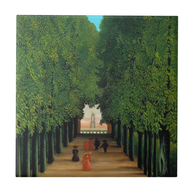 Henri Rousseau, Allé i parken vid Saint Cloud Kakelplatta (Framsidan)