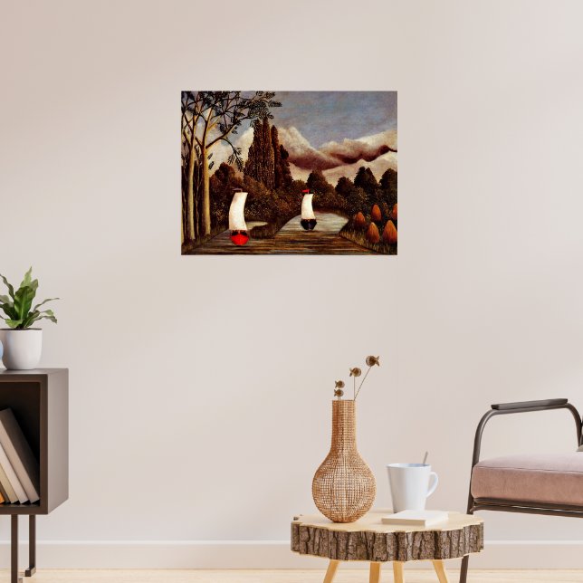 Henri Rousseau art: Banker i Oise Poster (Vardagsrum 3)