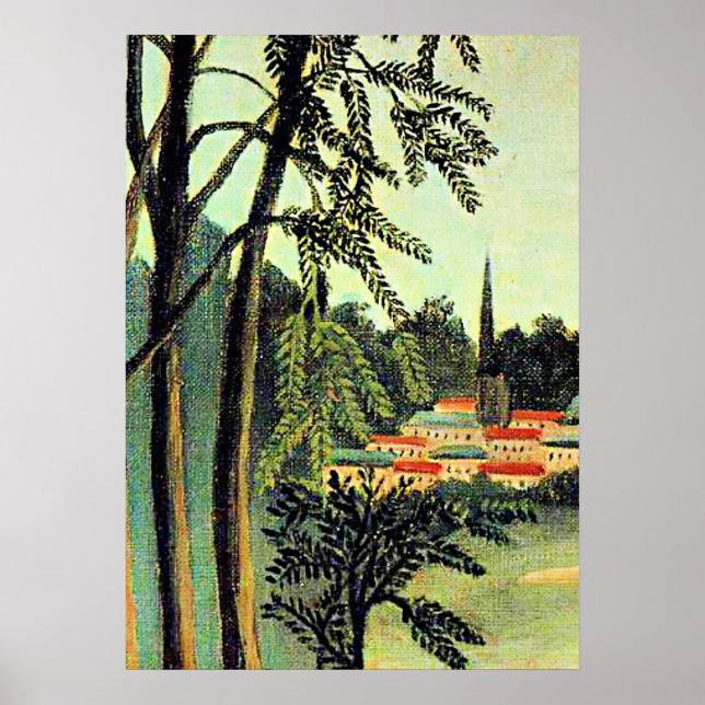 Henri Rousseau art, View of Saint Cloud Poster (Framsidan)