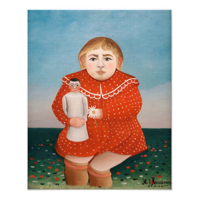 Henri Rousseau - Barn med docka Fototryck (Framsidan)