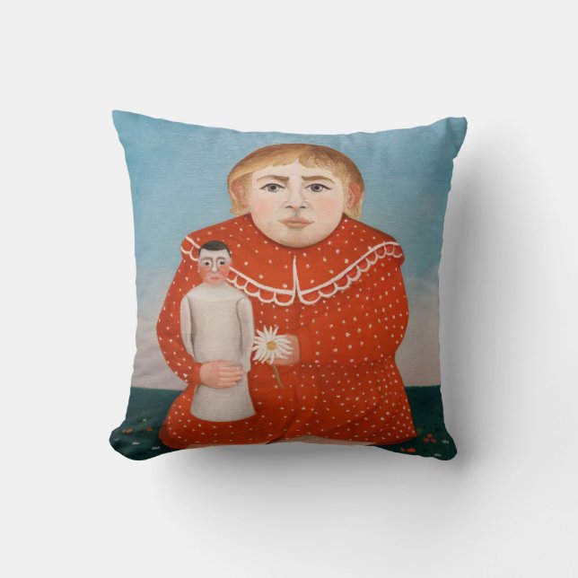Henri Rousseau - Barn med doll Kudde (Framsida)