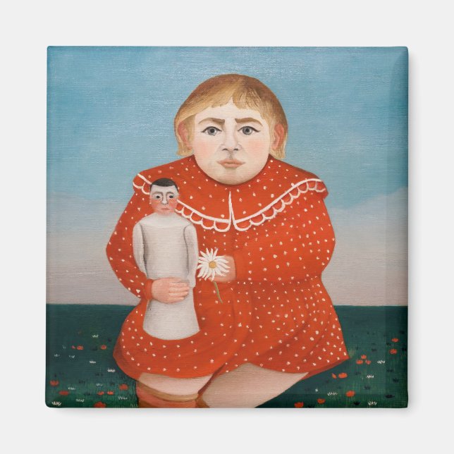 Henri Rousseau - Barn med doll Magnet (Framsidan)