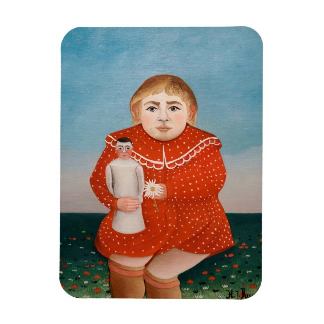 Henri Rousseau - Barn med doll Magnet (Vertikal)
