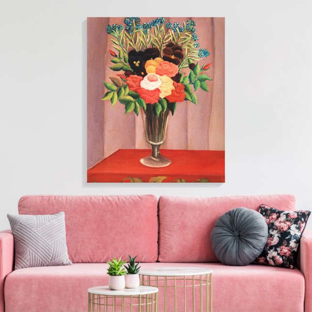Henri Rousseau, Blomsterbukett, Canvastryck (Insitu (Vardagsrum))