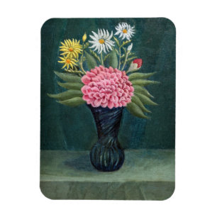 Henri Rousseau - Dalhia och tusenskönor i en vas Magnet