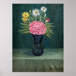 Henri Rousseau - Dalhia och tusenskönor i en vas Poster
