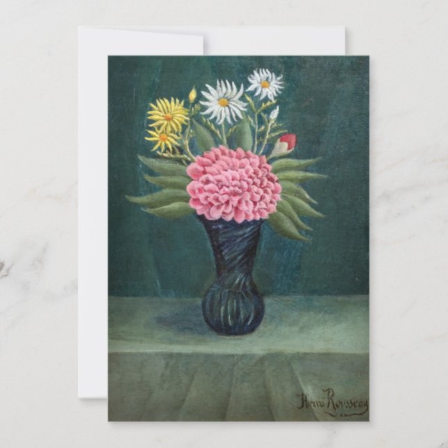 Henri Rousseau - Dalhia och tusenskönor i en vas Tack Kort (Framsida)