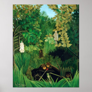 Henri Rousseau - De glada gycklarna Poster
