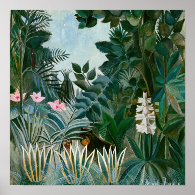 Henri Rousseau - Den Equatoriala Djungeln Poster (Framsidan)