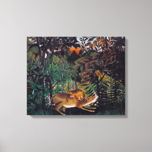 Henri Rousseau - Den hungriga lejonet Canvastryck