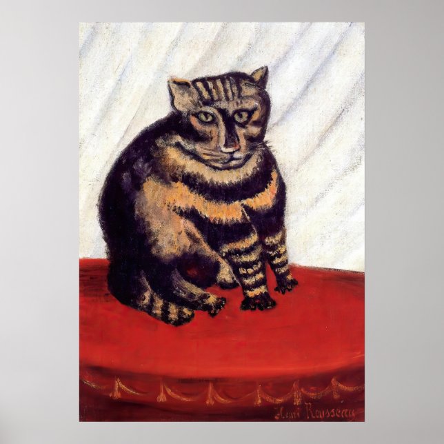 Henri Rousseau - Den randiga katten Poster (Framsidan)