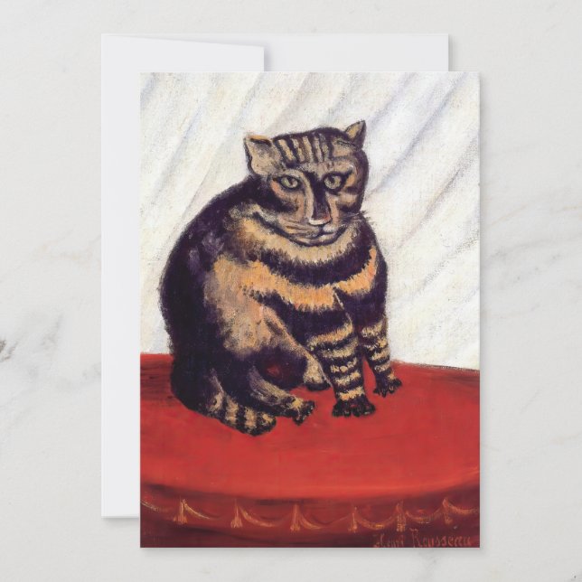 Henri Rousseau - Den randiga katten Tack Kort (Framsida)