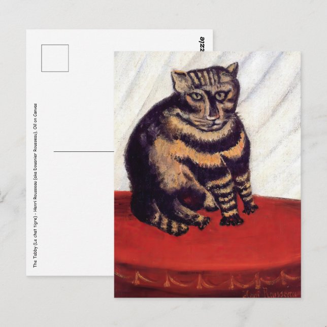 Henri Rousseau - Den randiga katten Vykort (Fram/baksida)