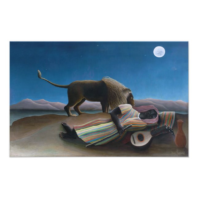 Henri Rousseau - den sovande zigenaren Fototryck (Framsidan)