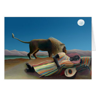 Henri Rousseau - den sovande zigenaren Hälsningskort