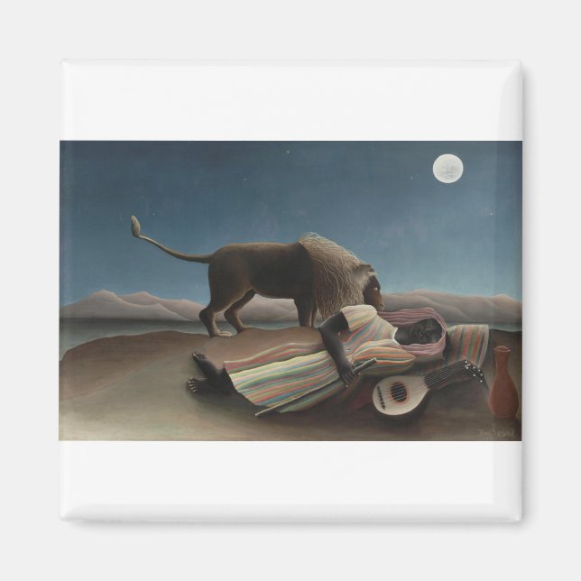 Henri Rousseau, den sovande zigenaren med konstnär Magnet (Framsidan)