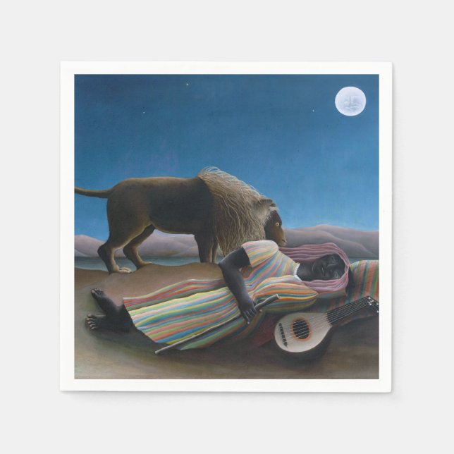 Henri Rousseau - den sovande zigenaren Pappersservett (Framsidan)