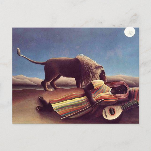 Henri Rousseau - den sovande zigenaren Vykort (Framsida)