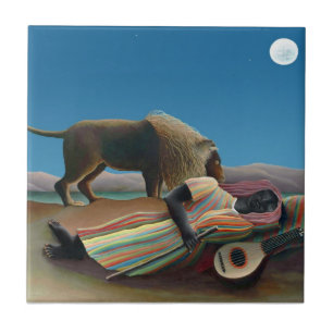 Henri Rousseau - Den sovande zigenerskan Kakelplatta