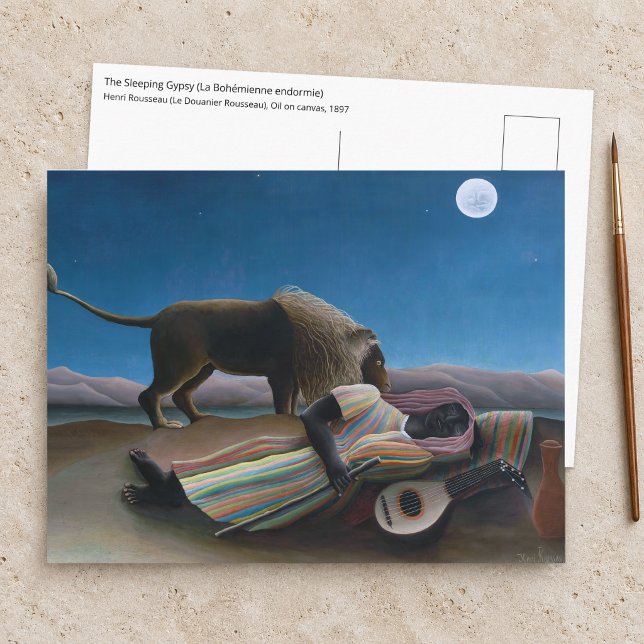 Henri Rousseau - Den sovande zigenerskan Vykort (Skapare uppladdad)