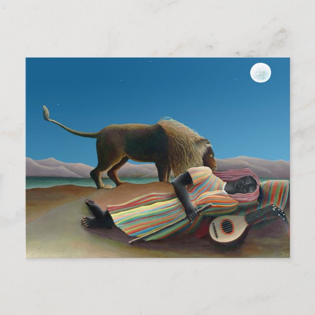 Henri Rousseau - Den sovande zigenerskan Vykort (Framsida)