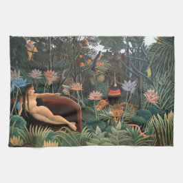 Henri Rousseau Dream Jungle Flowers Naive Art Kökshandduk