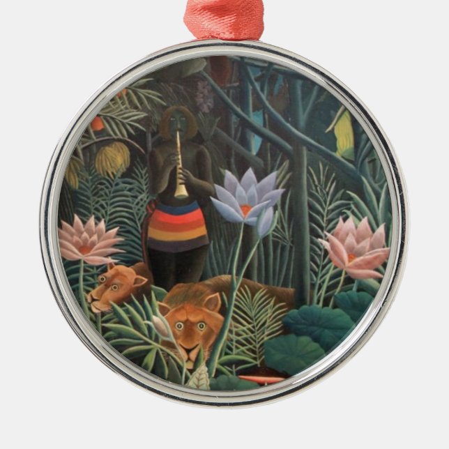 Henri Rousseau Dream Jungle Flowers Surrealism Julgransprydnad Metall (Framsidan)