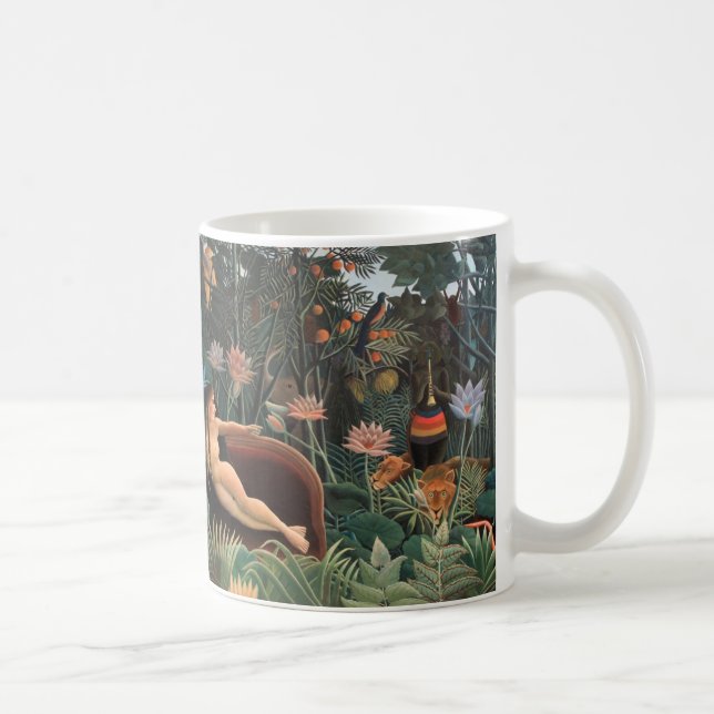 Henri Rousseau Dream Jungle Flowers Surrealism Kaffemugg (Höger)