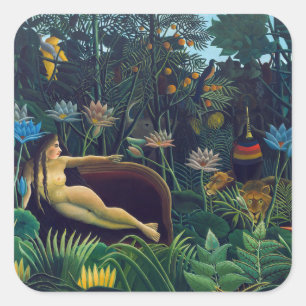 Henri Rousseau - Dream / Le Reve Fyrkantigt Klistermärke