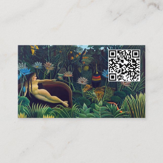 Henri Rousseau - Dream / Le Reve - QR-koden Visitkort (Framsida)