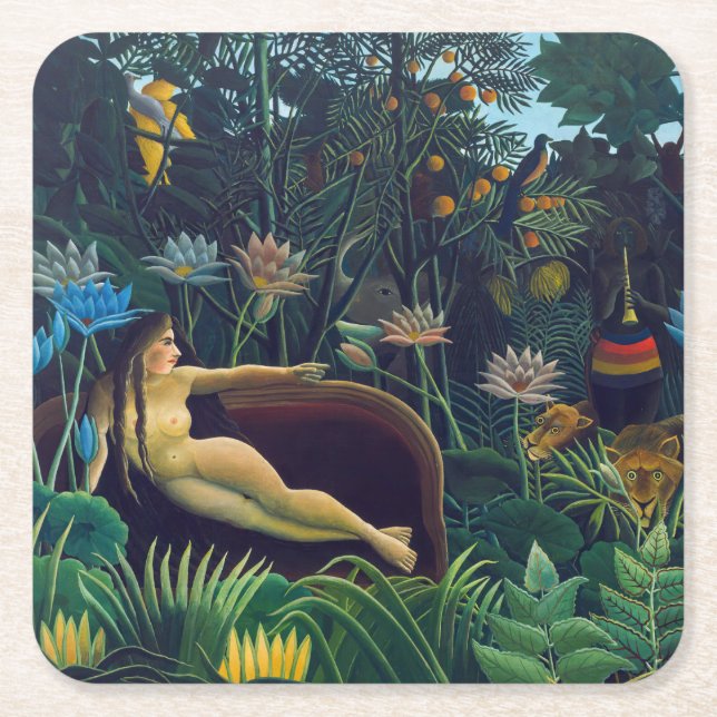 Henri Rousseau - Dream / Le Reve Underlägg Papper Kvadrat (Framsidan)