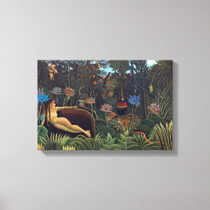 Henri Rousseau Drömmen - Djungelkvinnan med djur Canvastryck