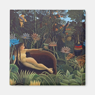 Henri Rousseau Drömmen - Djungelkvinnan med djur Magnet