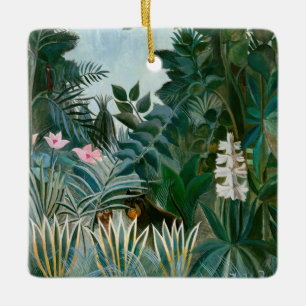 Henri Rousseau - Ekvatorialguinea Jungle Julgransprydnad Keramik