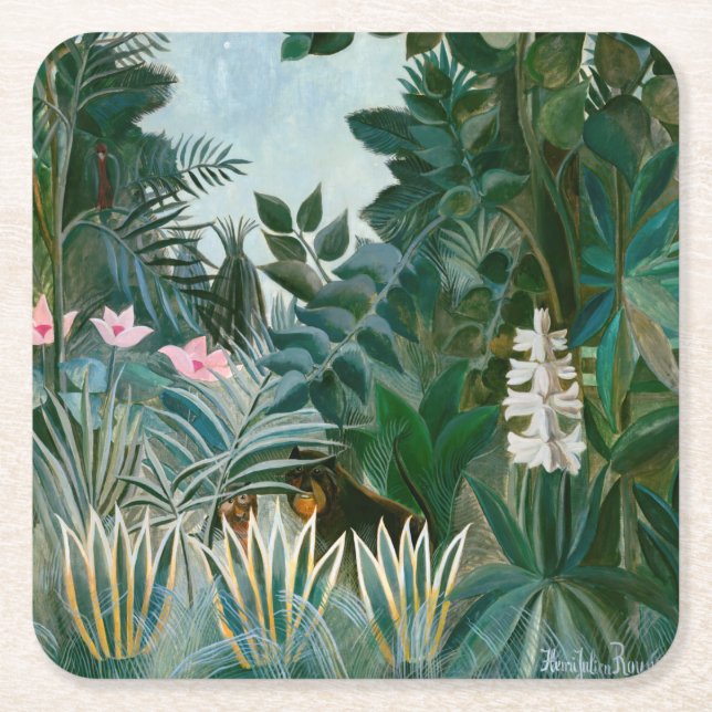 Henri Rousseau - Ekvatorialguinea Jungle Underlägg Papper Kvadrat (Framsidan)