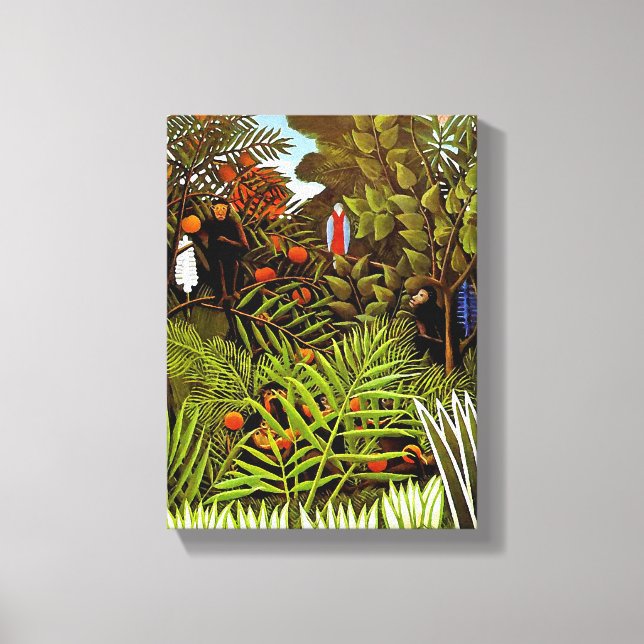 Henri Rousseau - Exotic Ligcape Jungle Art Canvastryck (Framsida)