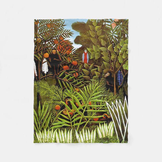 Henri Rousseau - Exotic Ligcape Jungle Art Fleecefilt (Framsidan)