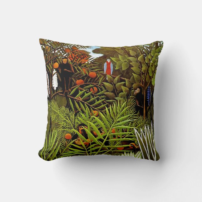 Henri Rousseau - Exotic Ligcape Jungle Art Kudde (Framsida)