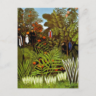 Henri Rousseau - Exotic Ligcape Jungle Art Vykort