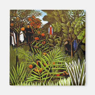 Henri Rousseau - Exotiskt landskap djungelkonst Magnet