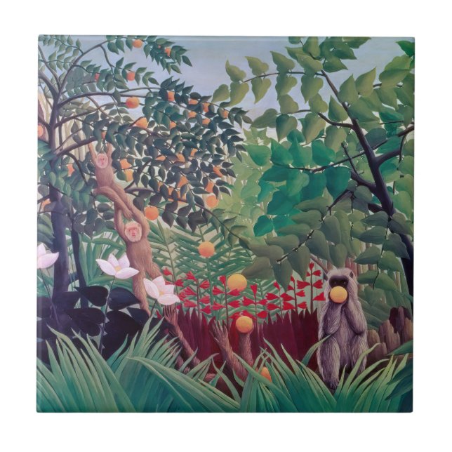 Henri Rousseau - Exotiskt Landskap Kakelplatta (Framsidan)
