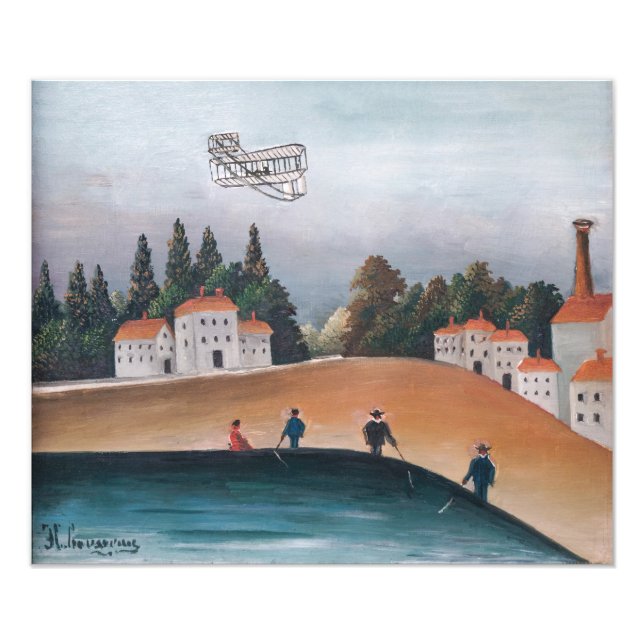 Henri Rousseau - Fiskarna och flygplanet Fototryck (Framsidan)