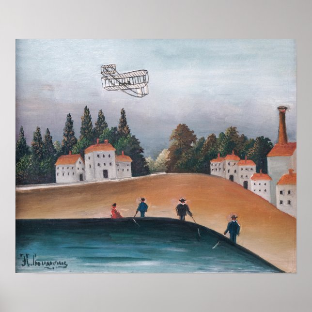 Henri Rousseau - Fiskarna och flygplanet Poster (Framsidan)
