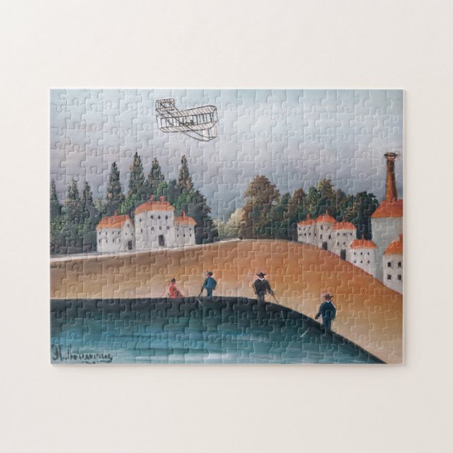Henri Rousseau - Fiskarna och flygplanet Pussel (Horisontell)