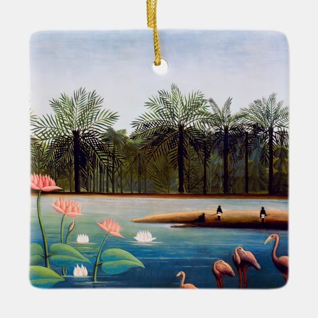 Henri Rousseau - Flamingoes Julgransprydnad Keramik (Framsida)