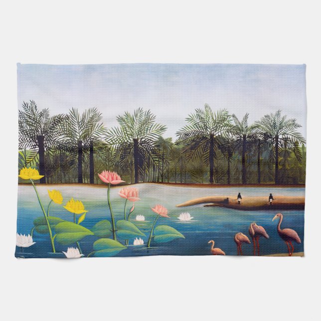 Henri Rousseau - Flamingoes Kökshandduk (Horisontell)