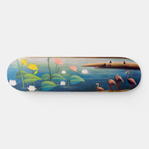 Henri Rousseau - Flamingoes Mini Skateboard Bräda 18,5 Cm
