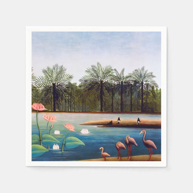 Henri Rousseau - Flamingoes Pappersservett (Framsidan)
