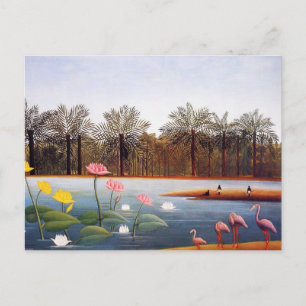 Henri Rousseau Flamingoes Postcard Vykort